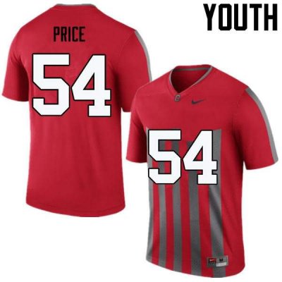 Youth Ohio State Buckeyes #54 Billy Price Throwback Nike NCAA College Football Jersey New NHY3044HR